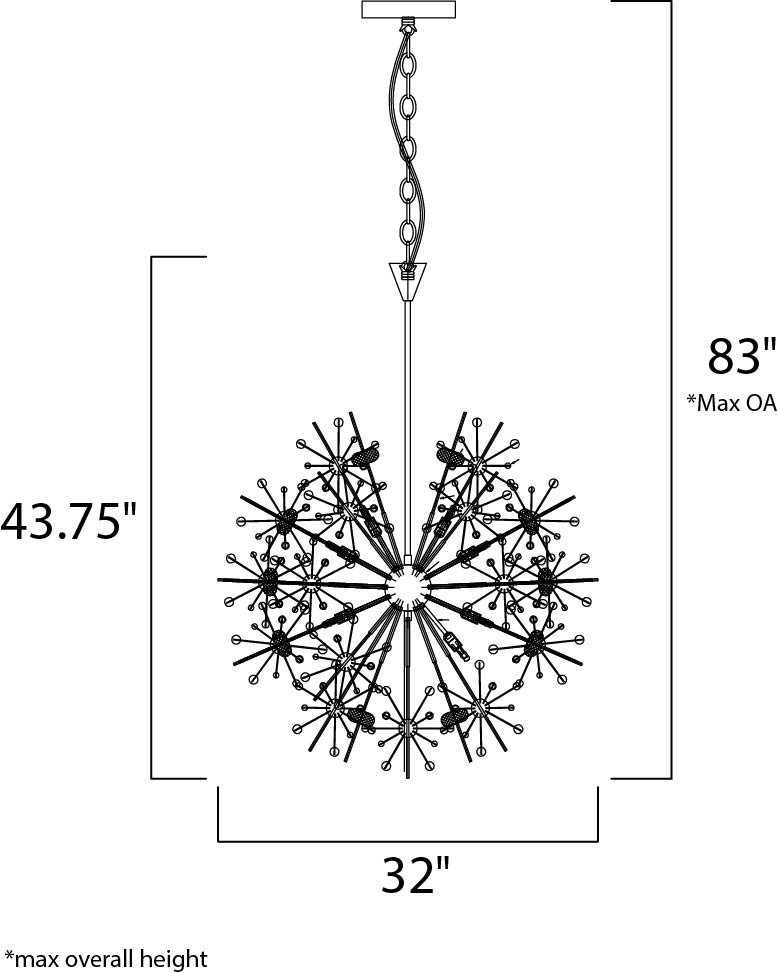 Starfire 18-Light Pendant Polished Chrome by Maxim Lighting