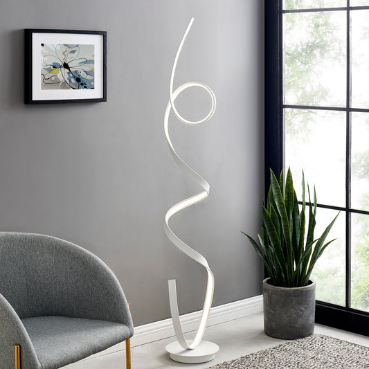 Amsterdam LED Dimmable 63" Floor Lamp White by Finesse Decor FL-002-W