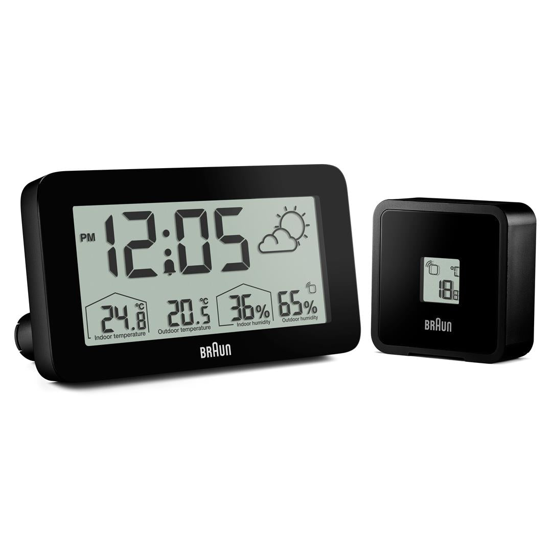 Braun BC13 Digital Weather Station & Alarm Clock, Black (photo 1 of 12)