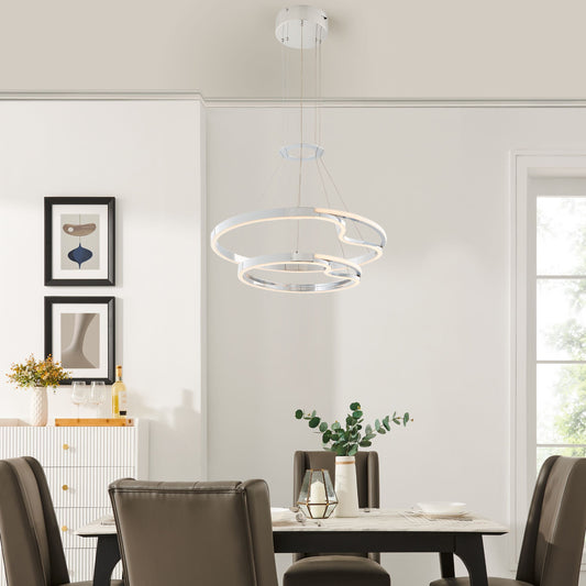 Minsk Double Round Chandelier Chrome by Finesse Decor