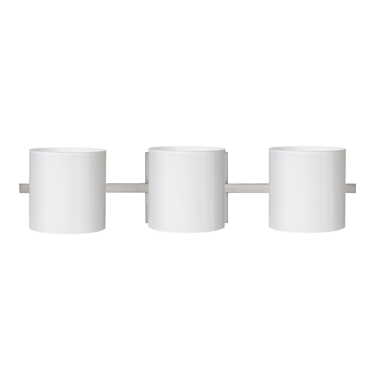 Besa Pogo vanity light option – Opal Glossy, Satin Nickel