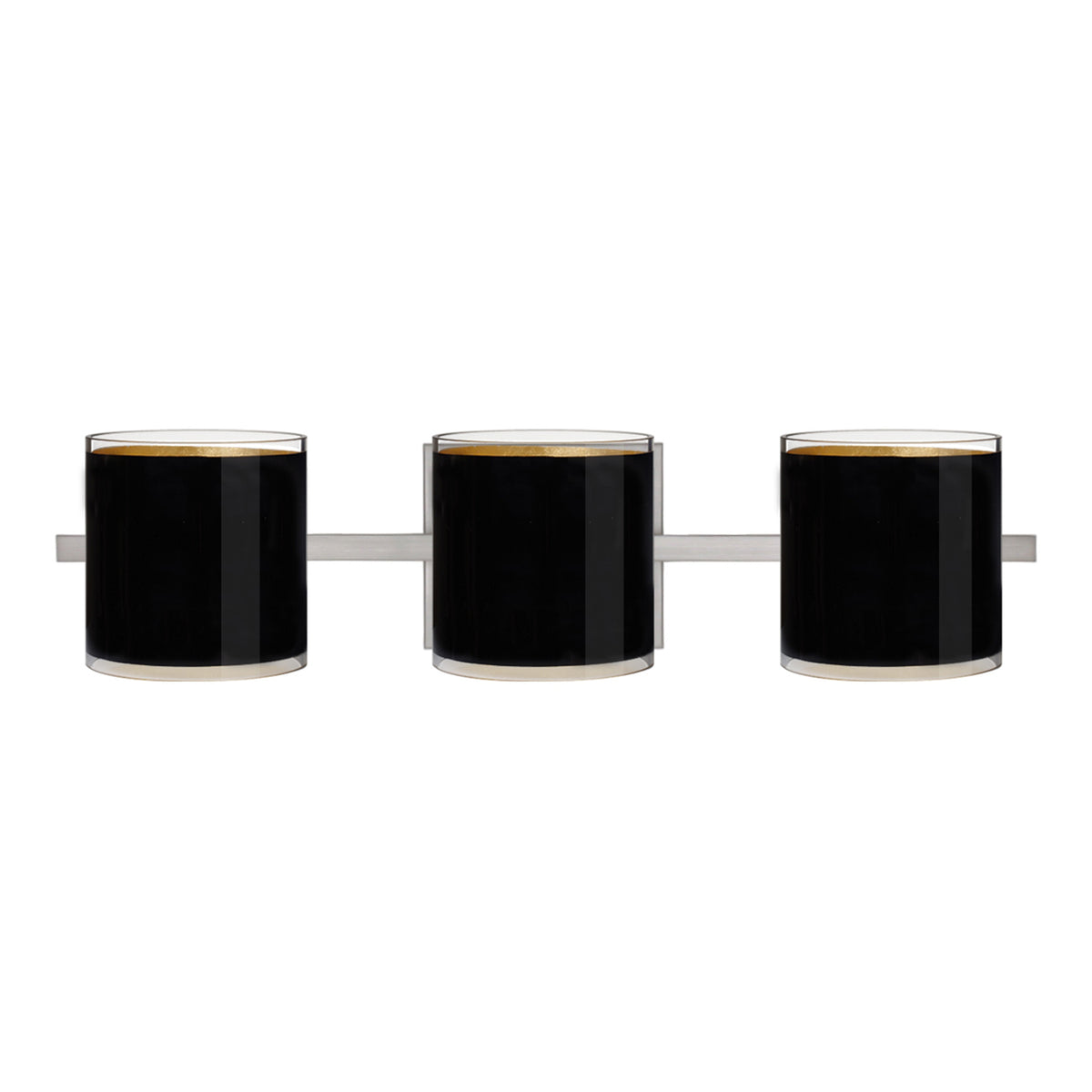 Besa Pogo vanity light option – Black/Inner Gold, Satin Nickel