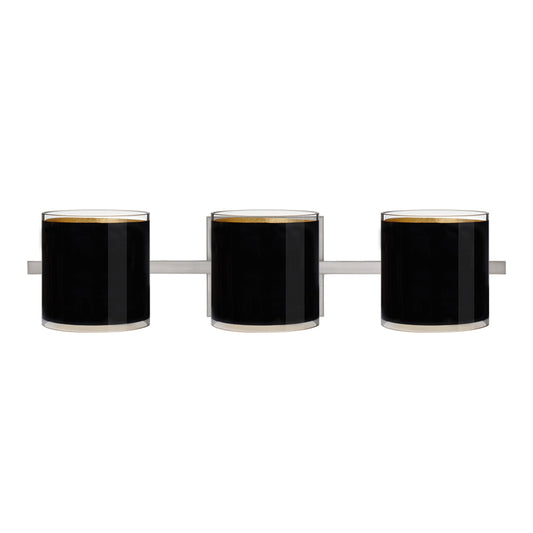 Besa Pogo vanity light option – Black/Inner Gold, Satin Nickel