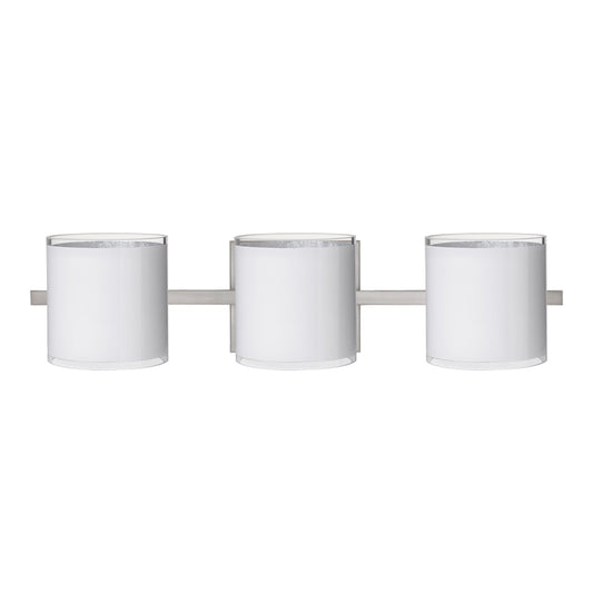 Besa Pogo vanity light option – White/Inner Silver, Satin Nickel