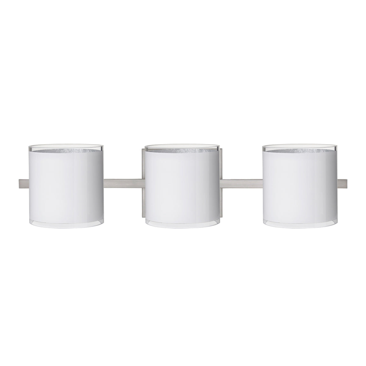 Besa Pogo vanity light option – White/Inner Silver, Satin Nickel