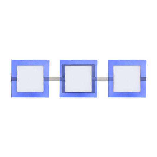 Besa Alex vanity light option – Opal/Blue, Satin Nickel
