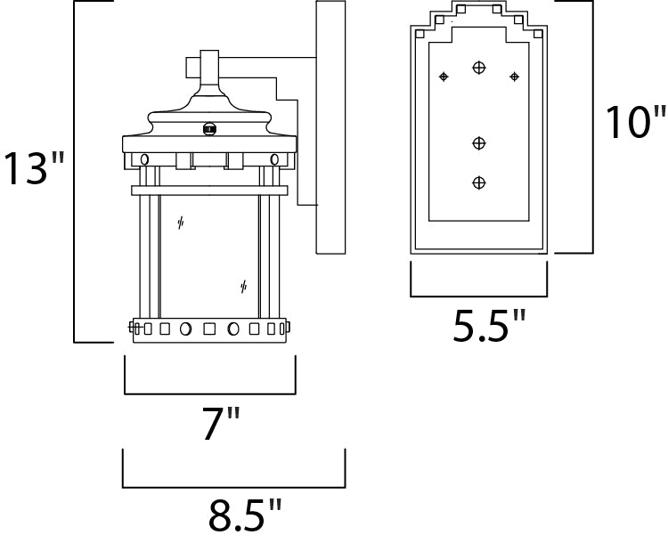 Santa Barbara VX Outdoor Wall Lantern Sienna by Maxim Lighting