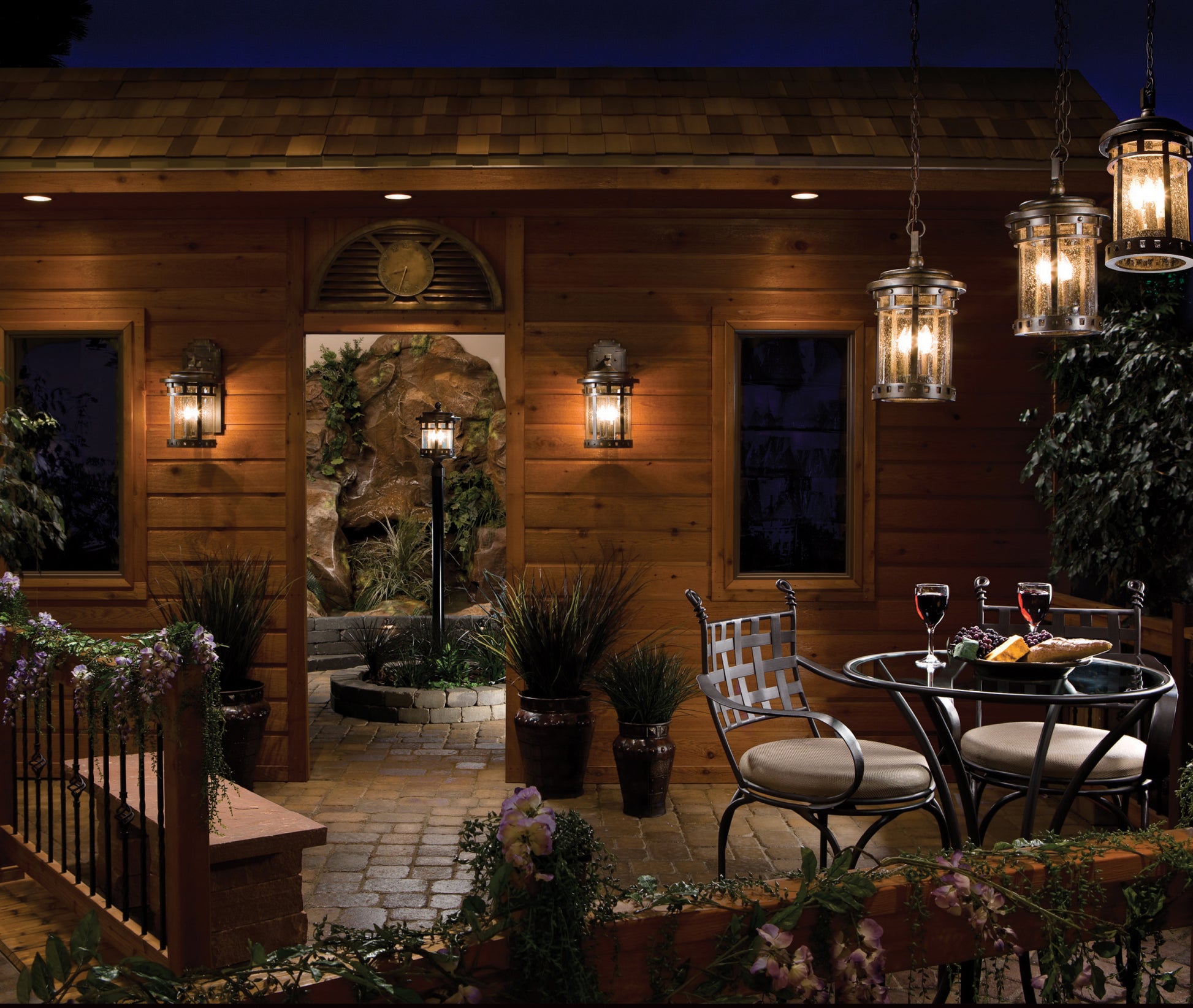 Santa Barbara VX 3-LT Outdoor Hanging Lantern Sienna by Maxim Lighting