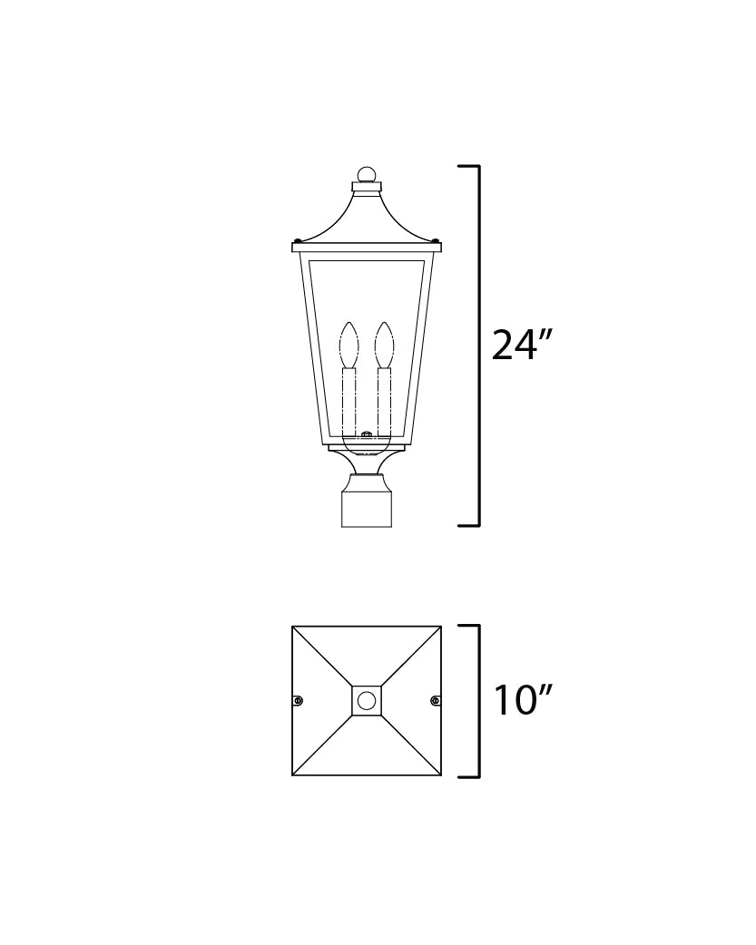 Sutton Place VX 2-Light Outdoor Post Lantern Black by Maxim Lighting