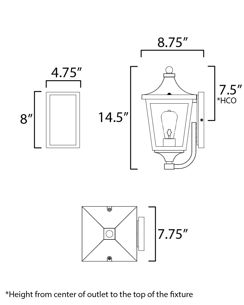 Sutton Place VX Outdoor Sconce Black by Maxim Lighting