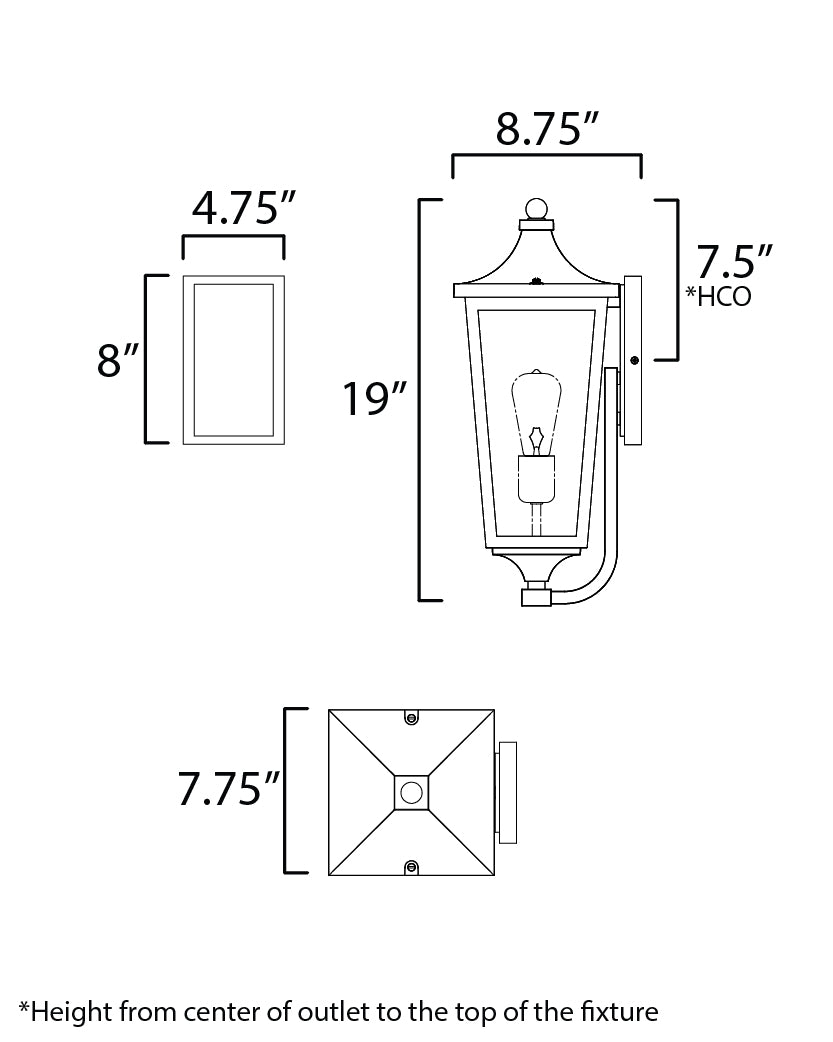 Sutton Place VX Outdoor Sconce Black by Maxim Lighting