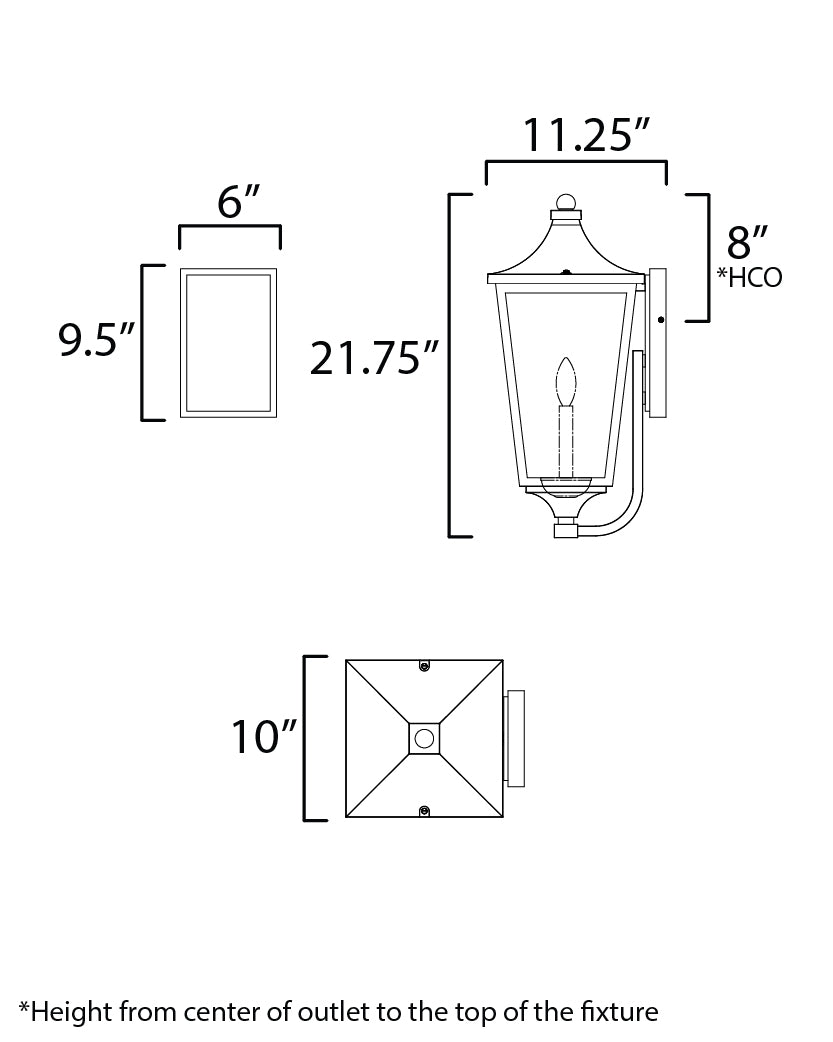 Sutton Place VX Large 2-Light Outdoor Sconce Black by Maxim Lighting