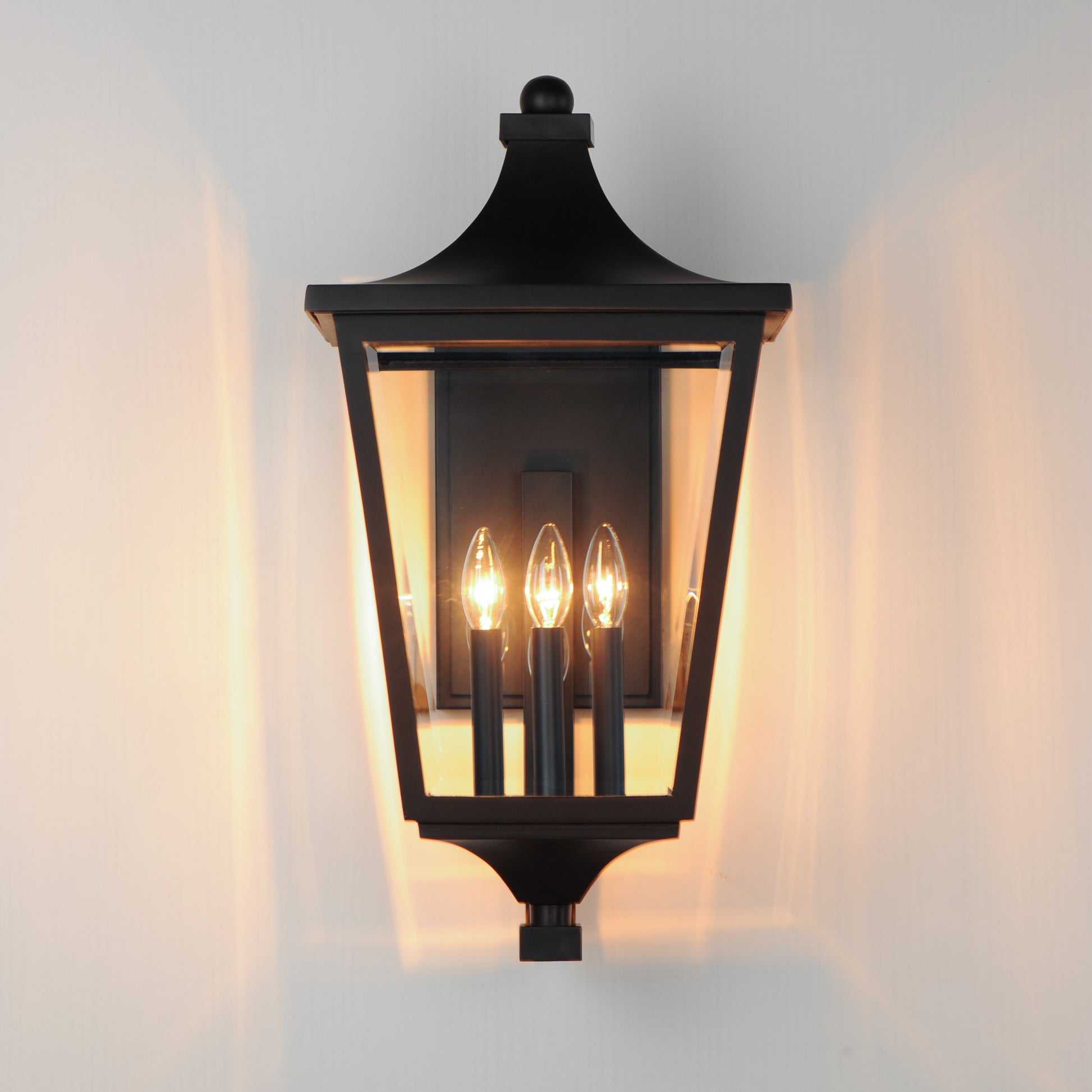 Sutton Place VX 3-Light Outdoor Lantern Black by Maxim Lighting