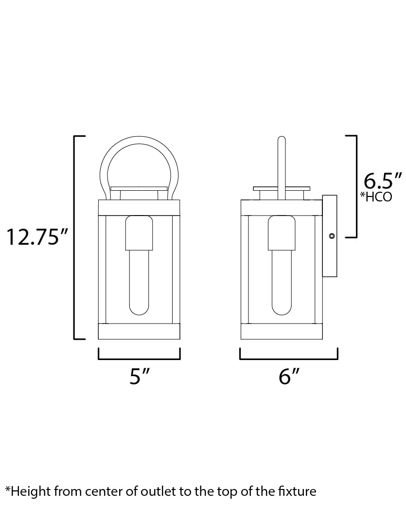 Nassau VX Outdoor Wall Lantern Black by Maxim Lighting