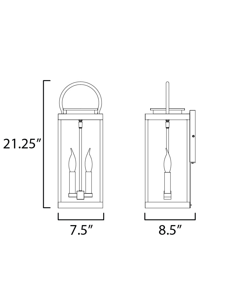 Nassau VX Large Outdoor Wall Lantern Black by Maxim Lighting