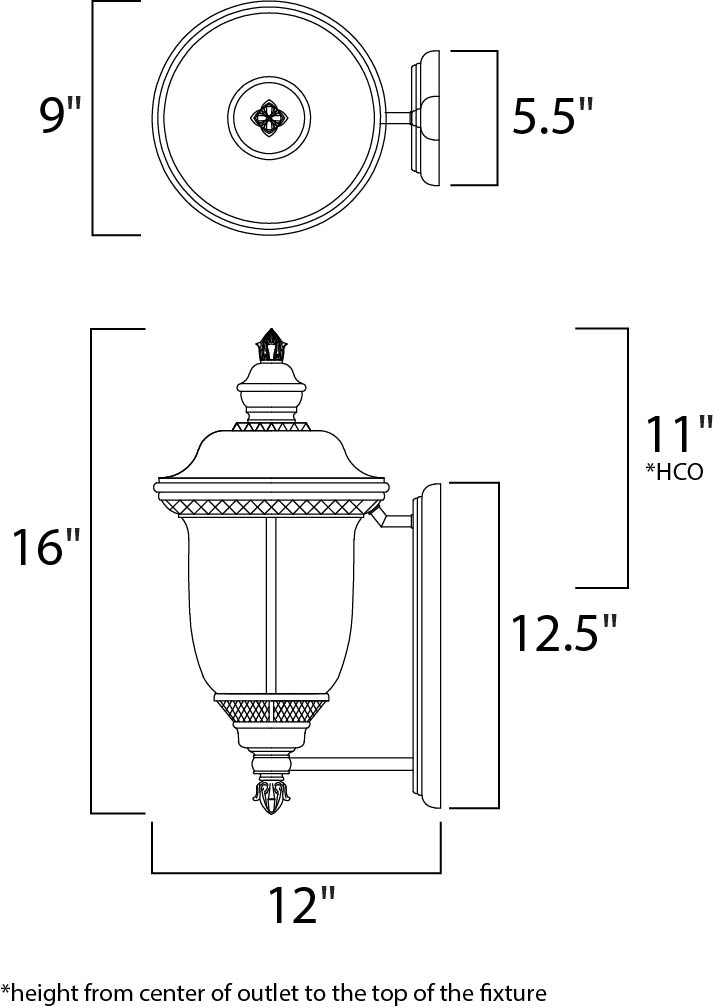 Carriage House VX 2-Light Outdoor Wall Lantern Oriental Bronze by Maxim Lighting