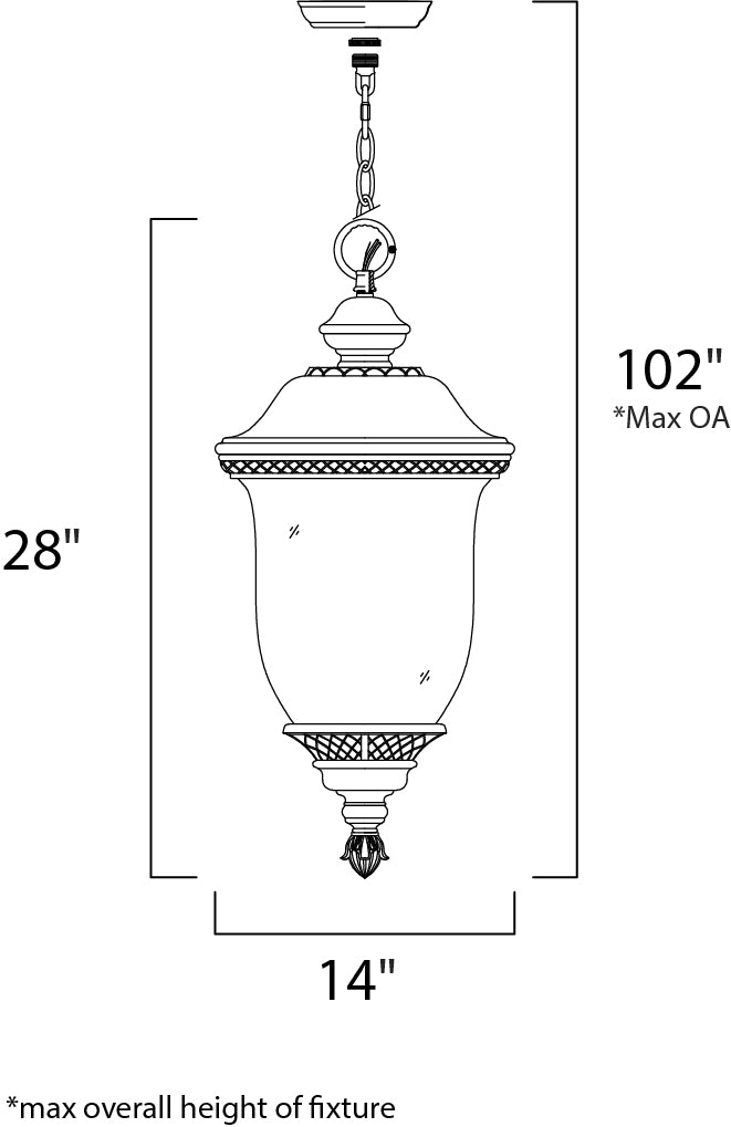 Carriage House VX 3-Light Outdoor Hanging Lan Oriental Bronze by Maxim Lighting