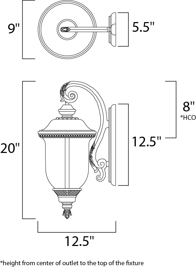 Carriage House VX 2-Light Outdoor Wall Lantern Oriental Bronze by Maxim Lighting