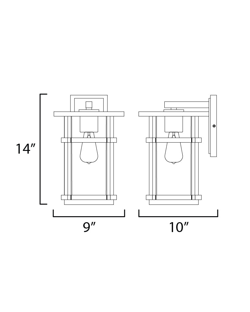 Clyde VX Medium Outdoor Wall Sconce Black by Maxim Lighting