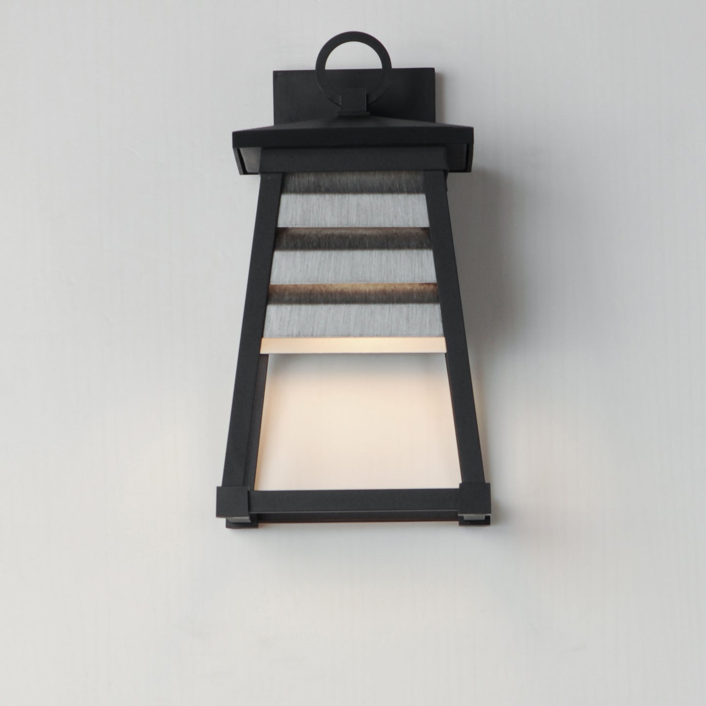 Shutters Small Outdoor Wall Sconce Weathered Zinc/Black by Maxim Lighting