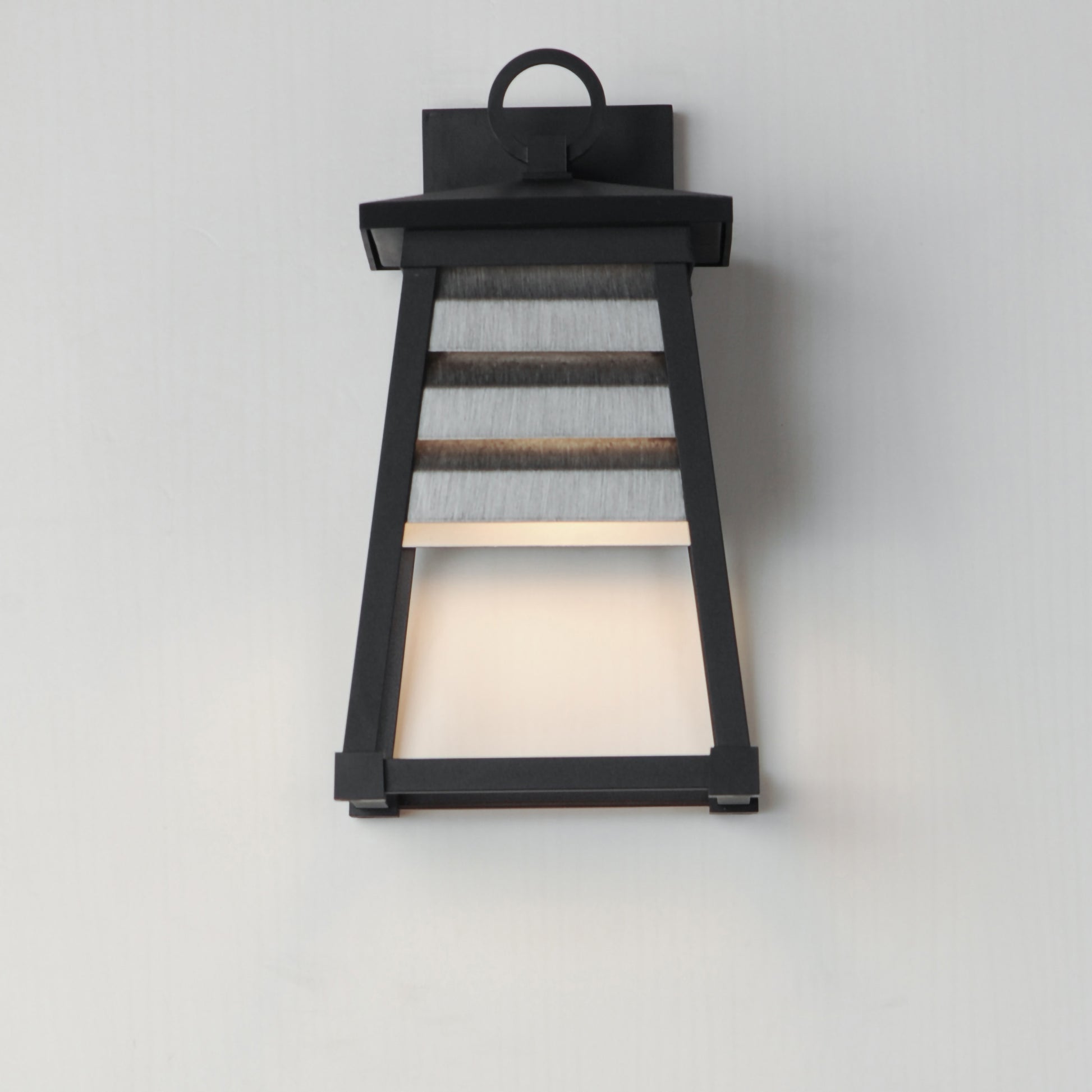 Shutters Small Outdoor Wall Sconce Weathered Zinc/Black by Maxim Lighting