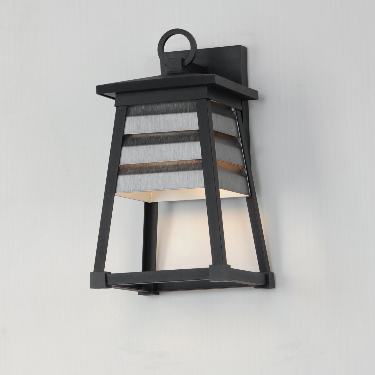 Shutters Small Outdoor Wall Sconce Weathered Zinc/Black by Maxim Lighting