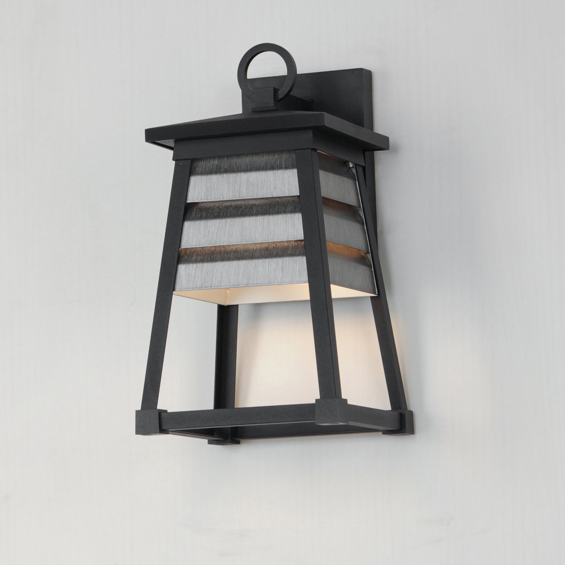 Shutters Small Outdoor Wall Sconce Weathered Zinc/Black by Maxim Lighting
