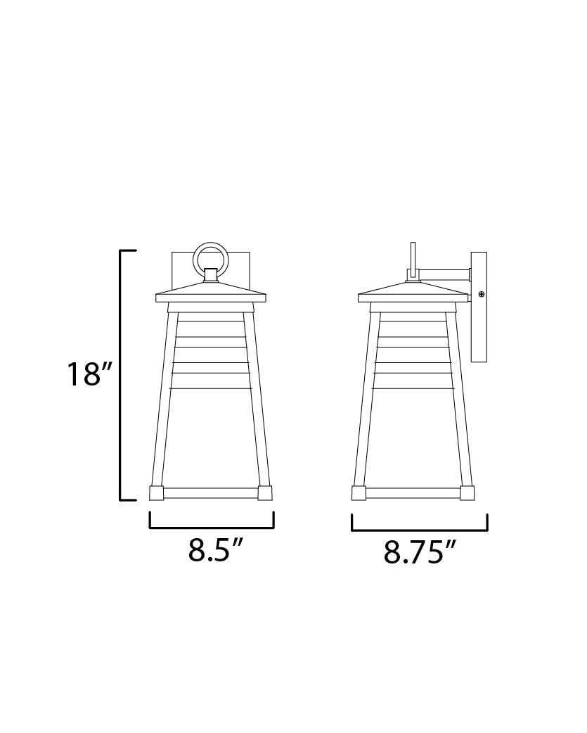 Shutters Medium Outdoor Wall Sconce White/Black by Maxim Lighting