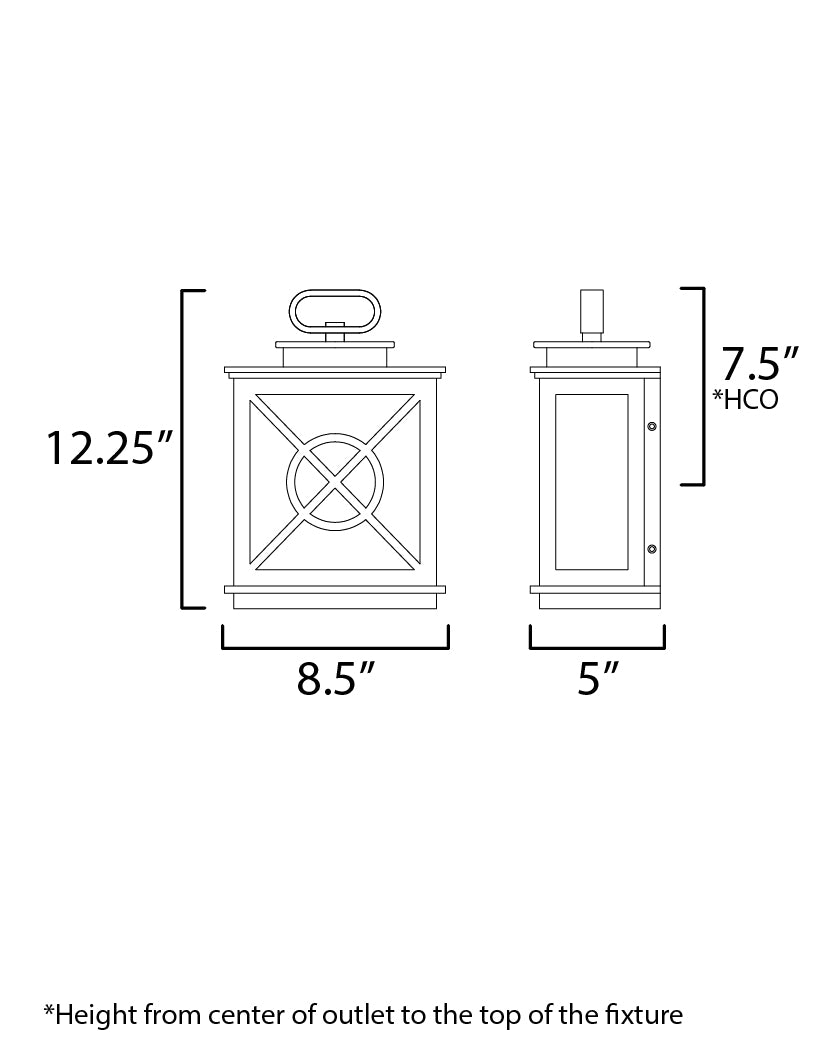 Yorktown VX Outdoor Pocket Sconce Black/Aged Copper by Maxim Lighting