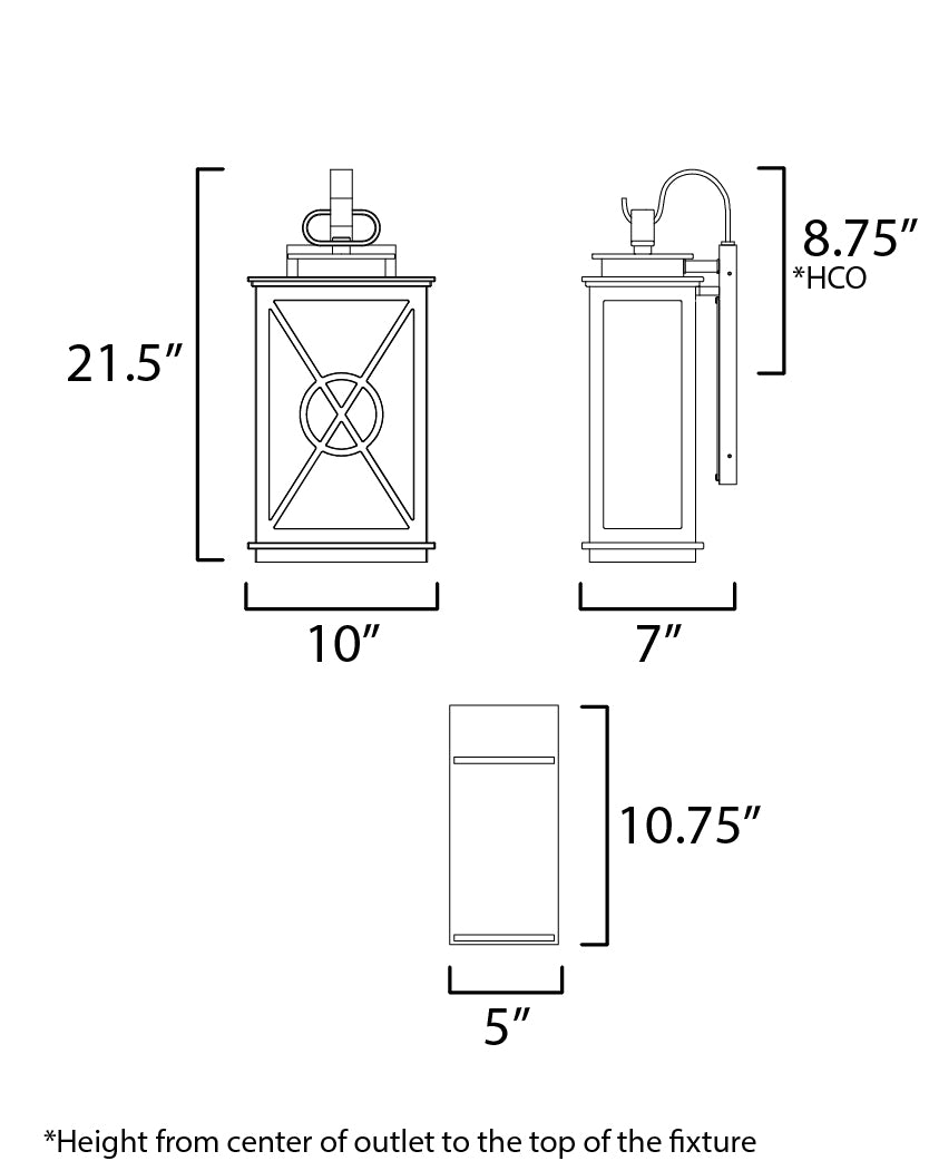 Yorktown VX 2-Light Outdoor Wall Sconce Black/Aged Copper by Maxim Lighting