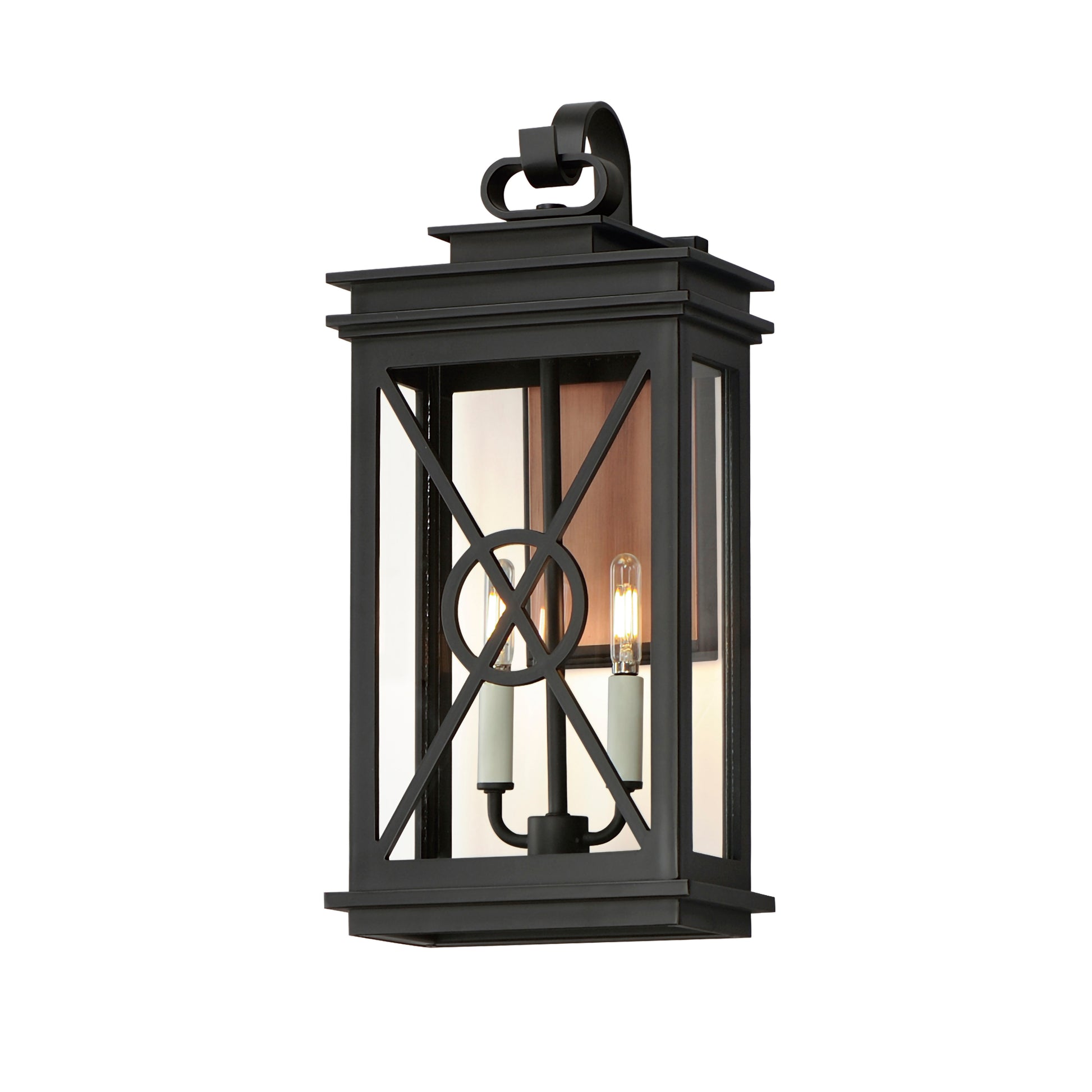 Yorktown VX 2-Light Outdoor Wall Sconce Black/Aged Copper by Maxim Lighting