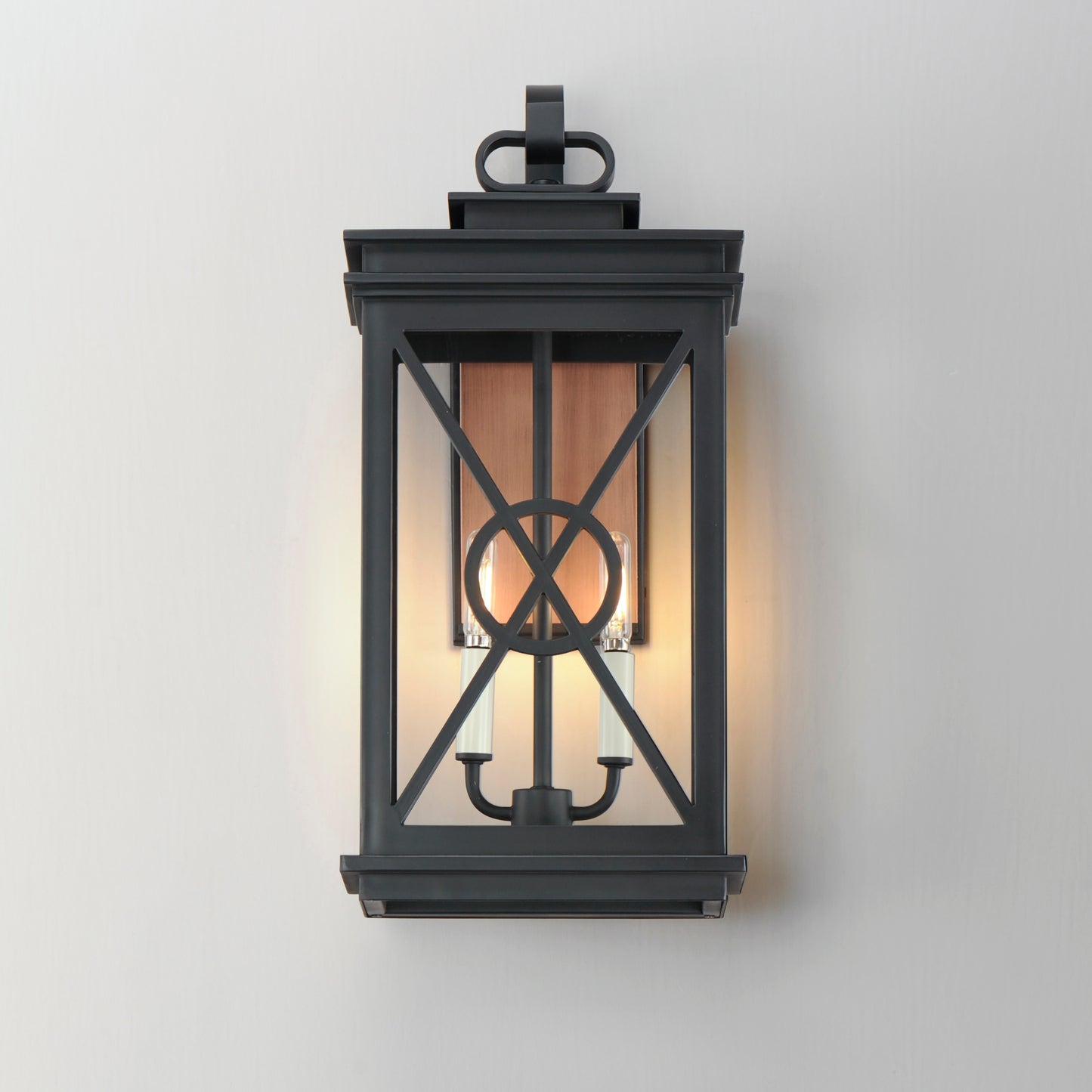 Yorktown VX 2-Light Outdoor Wall Sconce Black/Aged Copper by Maxim Lighting