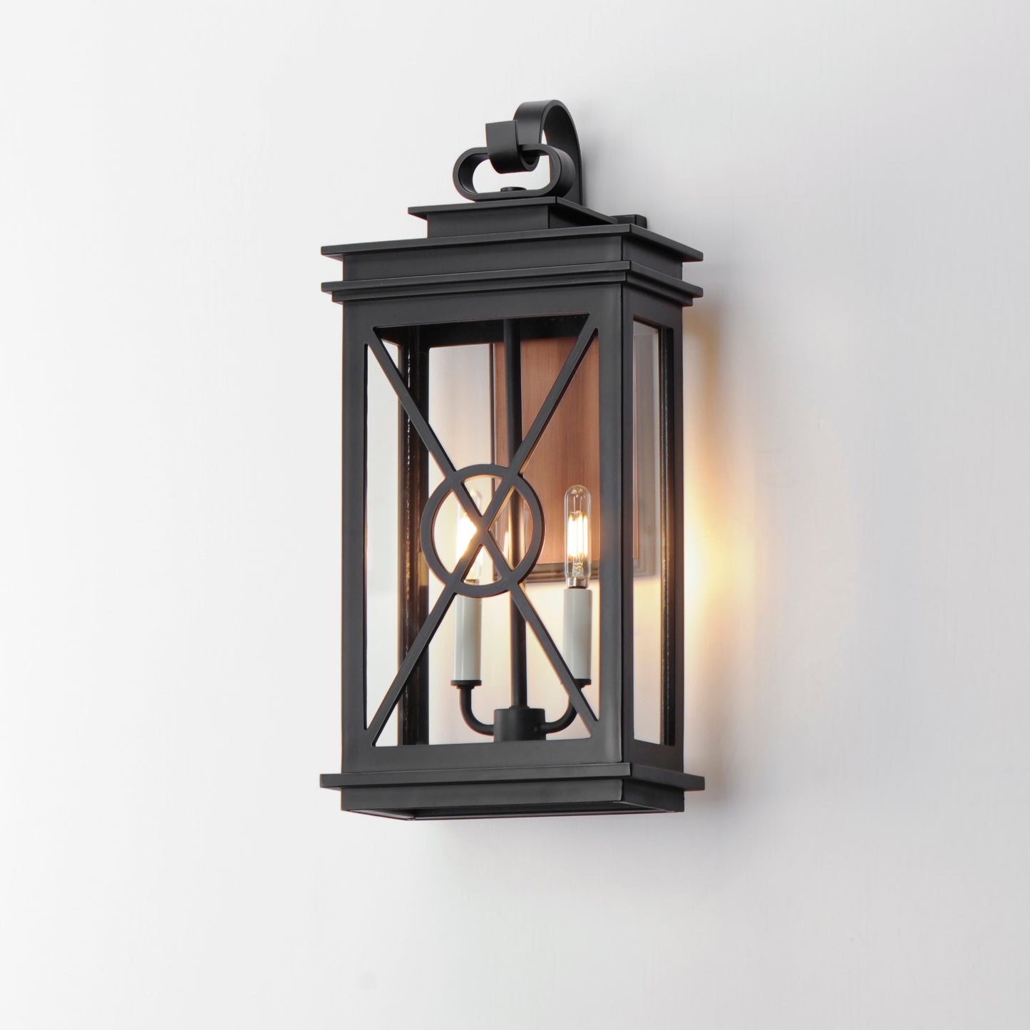 Yorktown VX 2-Light Outdoor Wall Sconce Black/Aged Copper by Maxim Lighting