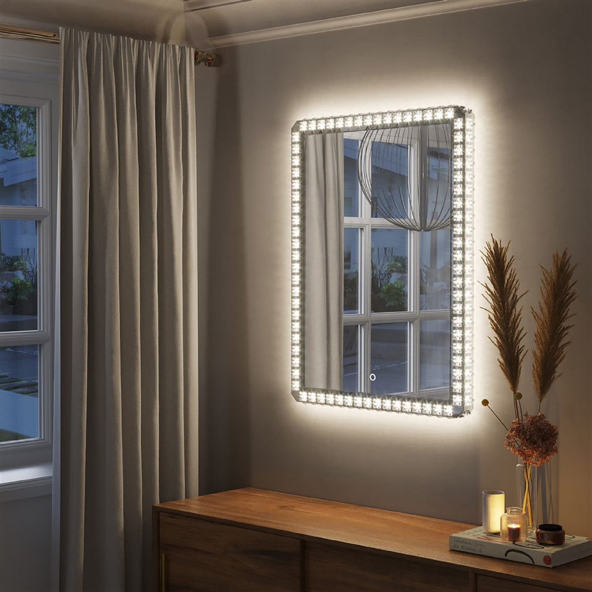 Marilyn Rectangular LED Wall Mirror by Nova of California – view 1