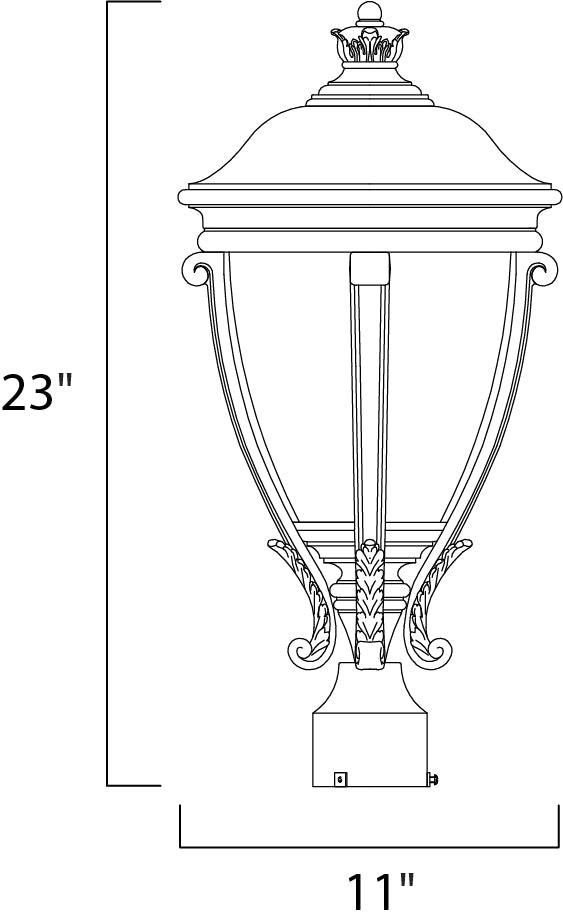 Camden VX 3-Light Outdoor Pole/Post Lantern Golden Bronze by Maxim Lighting