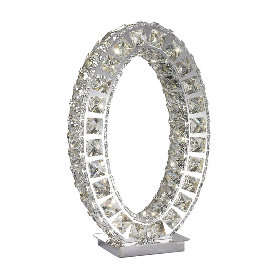 Oval Crystal Extravaganza 17.5" Table Lamp - Finesse Decor TL-412