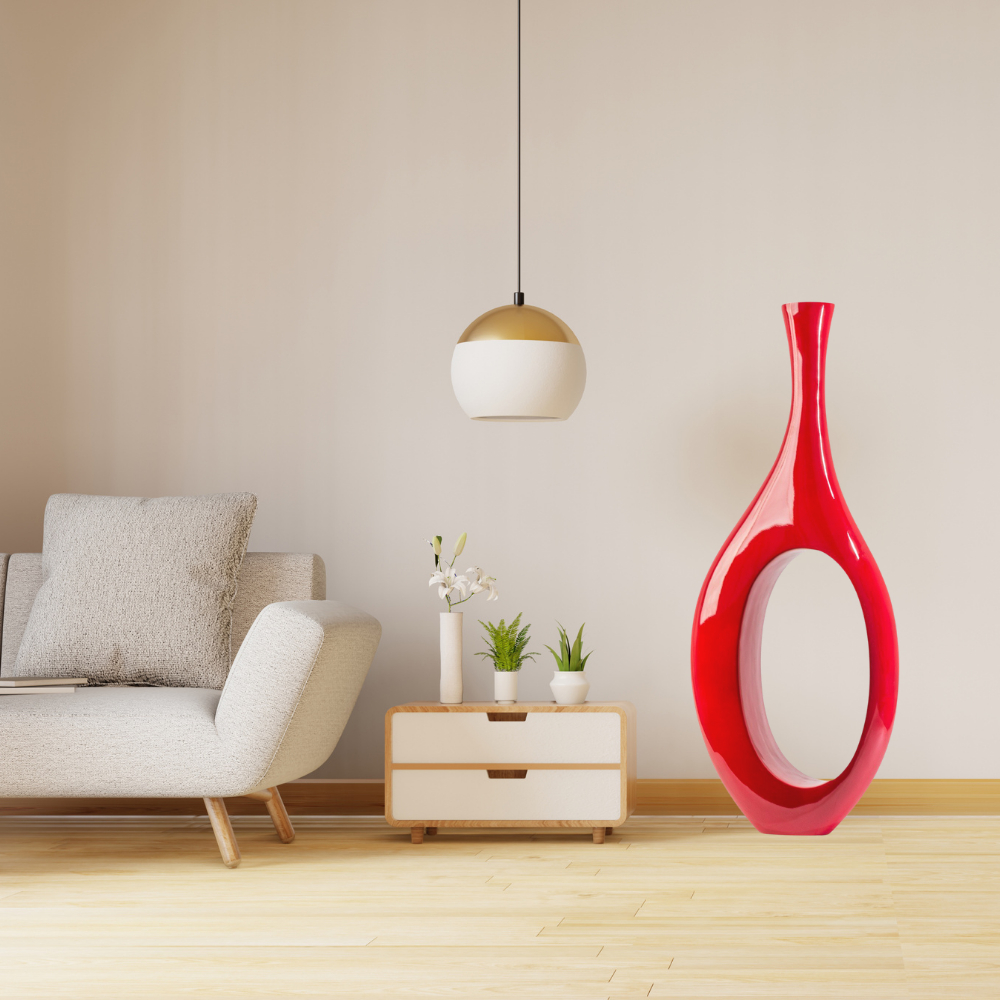 Trombone Vase Large Red by Finesse Decor C18R