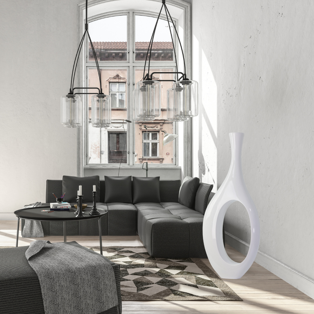 Trombone Vase Large White by Finesse Decor C18W