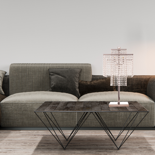 Square Crystal Double Crown Table Lamp - Finesse Decor FN-1162