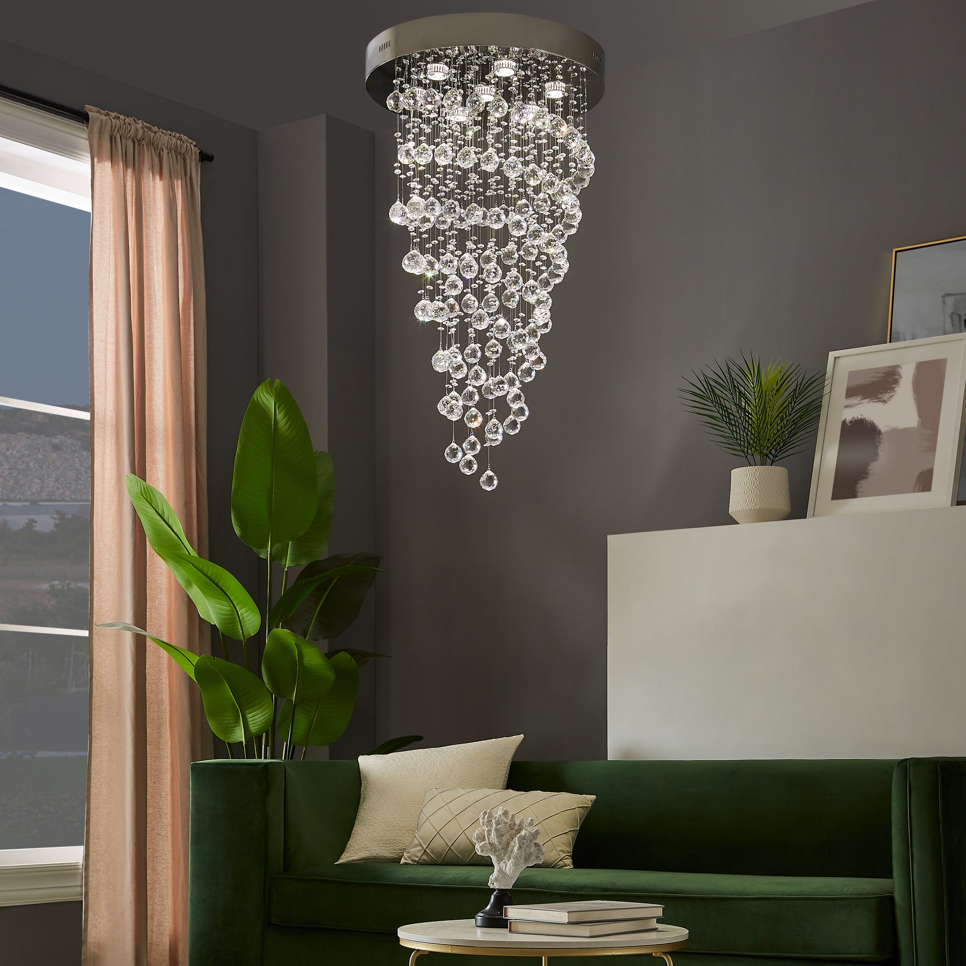 Crystal Double Helix Chandelier - Finesse Decor FN-1104-S