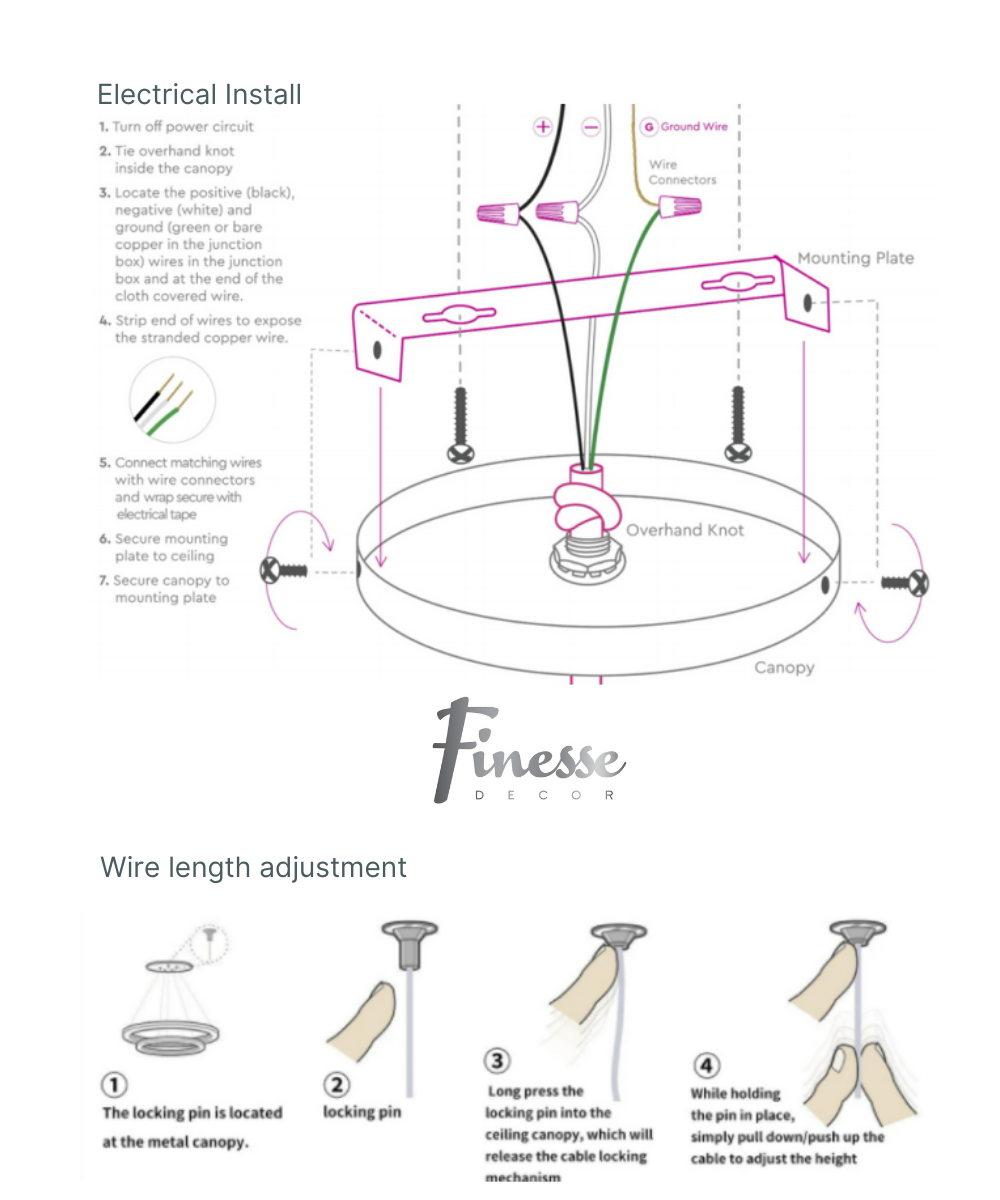 Knotted LED Dimmable Chandelier Sandy Gold by Finesse Decor CH-1155-G