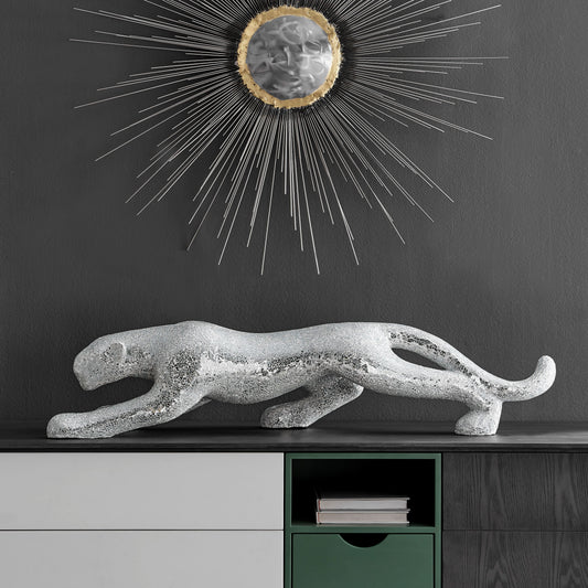 Boli Panther Sculpture Glass and Chrome by Finesse Decor D915-P