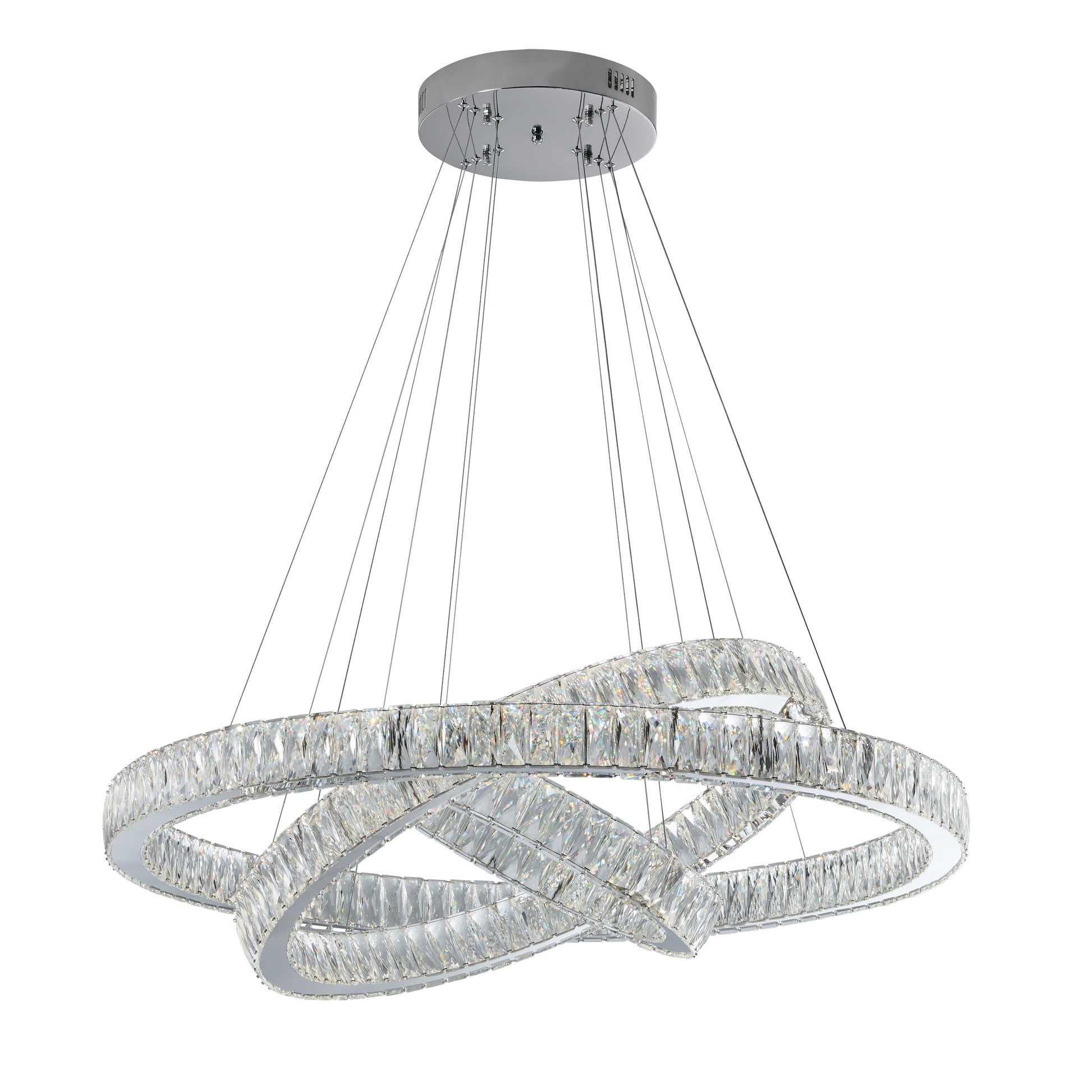 Crystal Elegance Three Ring Chandelier - Finesse Decor CH-415-RO