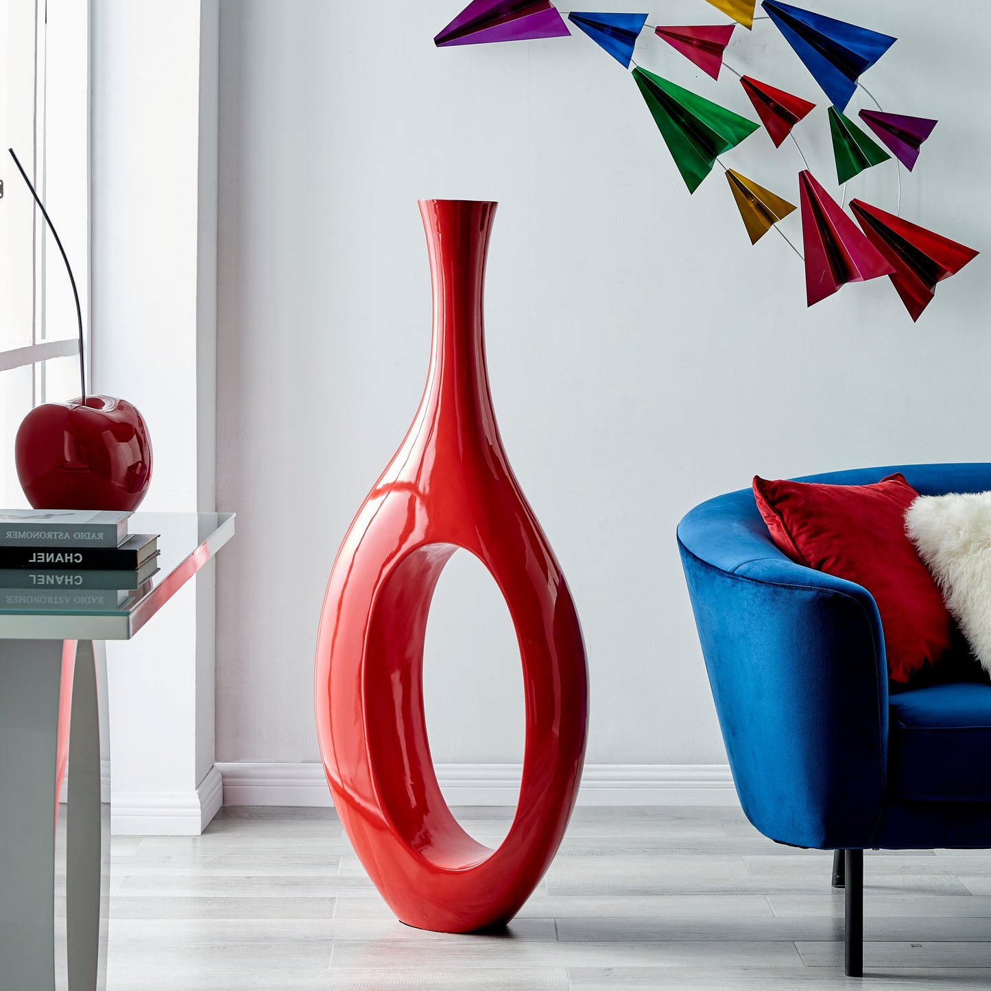 Trombone Vase Large Red by Finesse Decor C18R