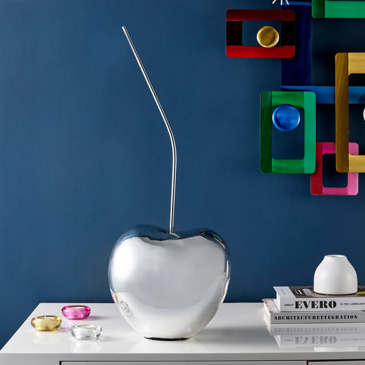 Large Chrome Cherry Sculpture 25" Tall - Finesse Decor E2265-C