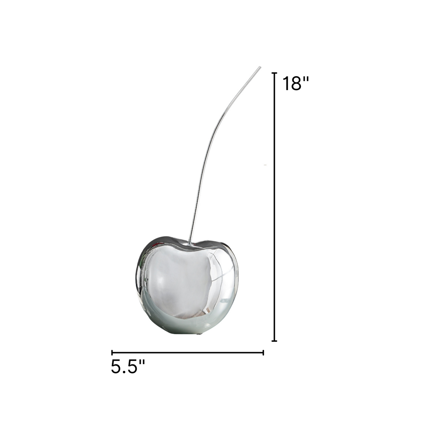 Small Chrome Cherry Sculpture 18" Tall by Finesse Decor E2245-C