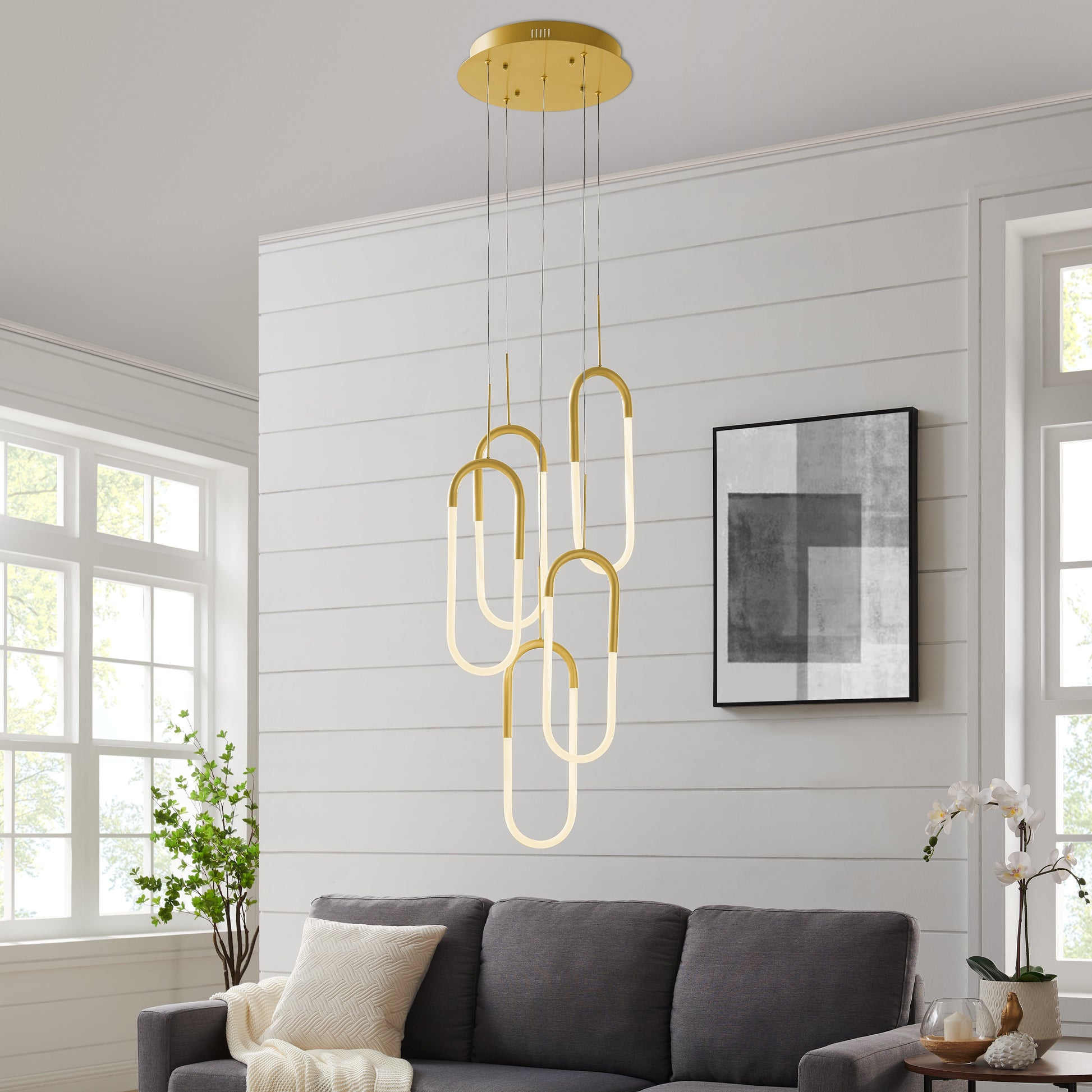 LED Five Clips Chandelier - Finesse Decor CH-0301-5SG