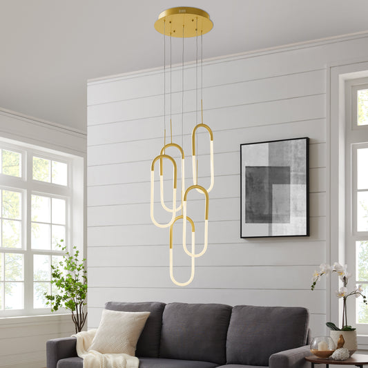 LED Five Clips Chandelier - Finesse Decor CH-0301-5SG