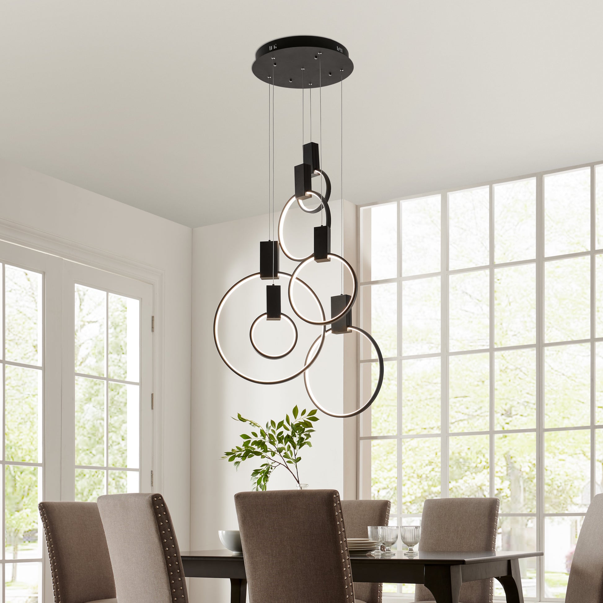 Hong Kong LED Circular Chandelier - Finesse Decor CH-1172-B