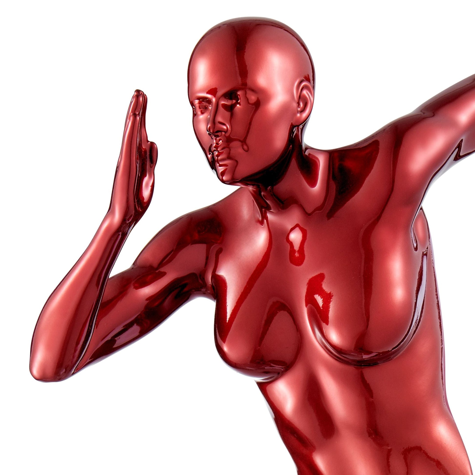 Runner Woman 13" Wall Sculpture Metallic Red by Finesse Decor C-WR-20